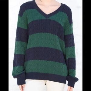 Brandy Melville Striped Niki V-Neck Sweater